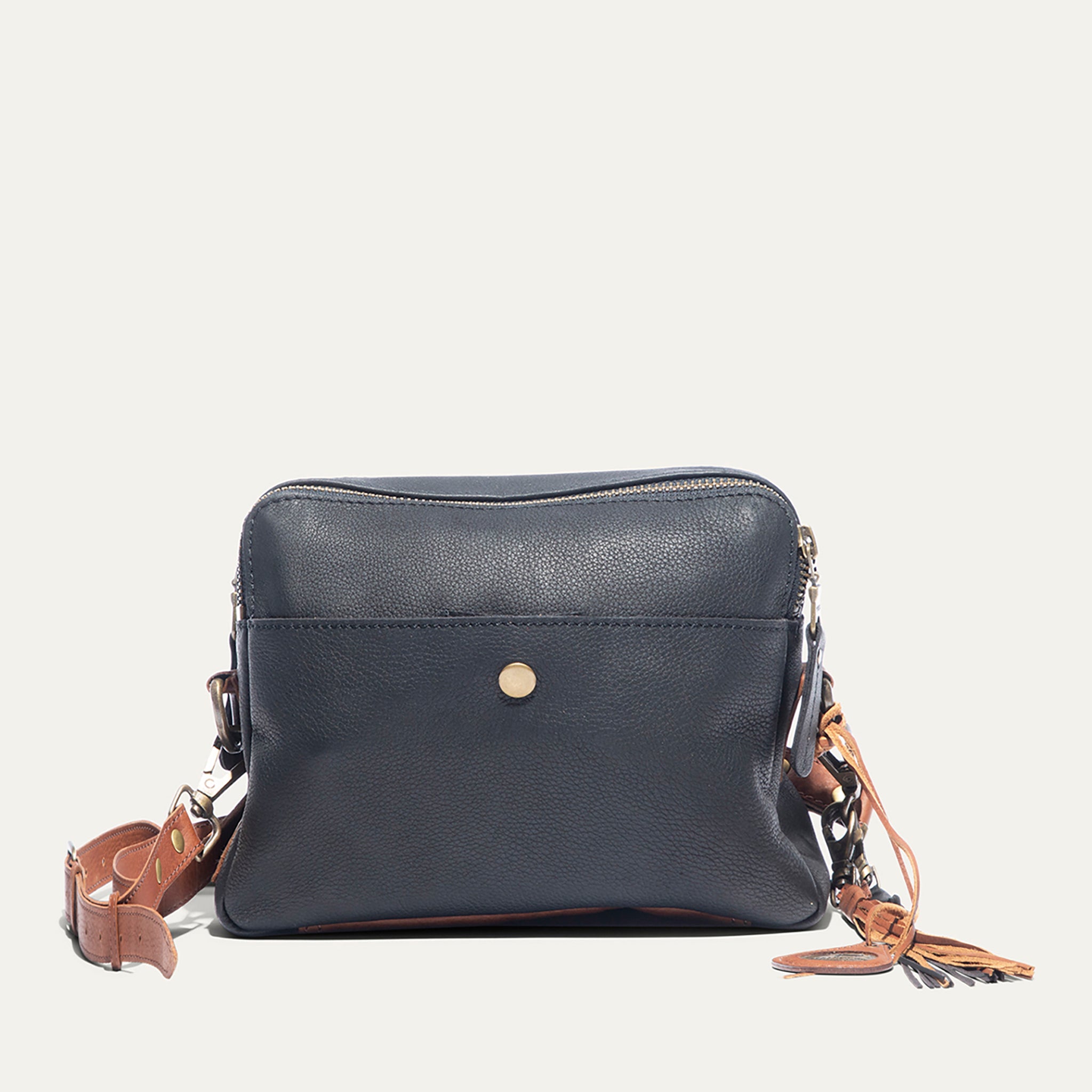 Leather Crossbody Bag — Black